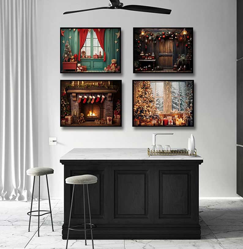 Family Tree Print - 1 шт. безрамный большой рождественский постер: