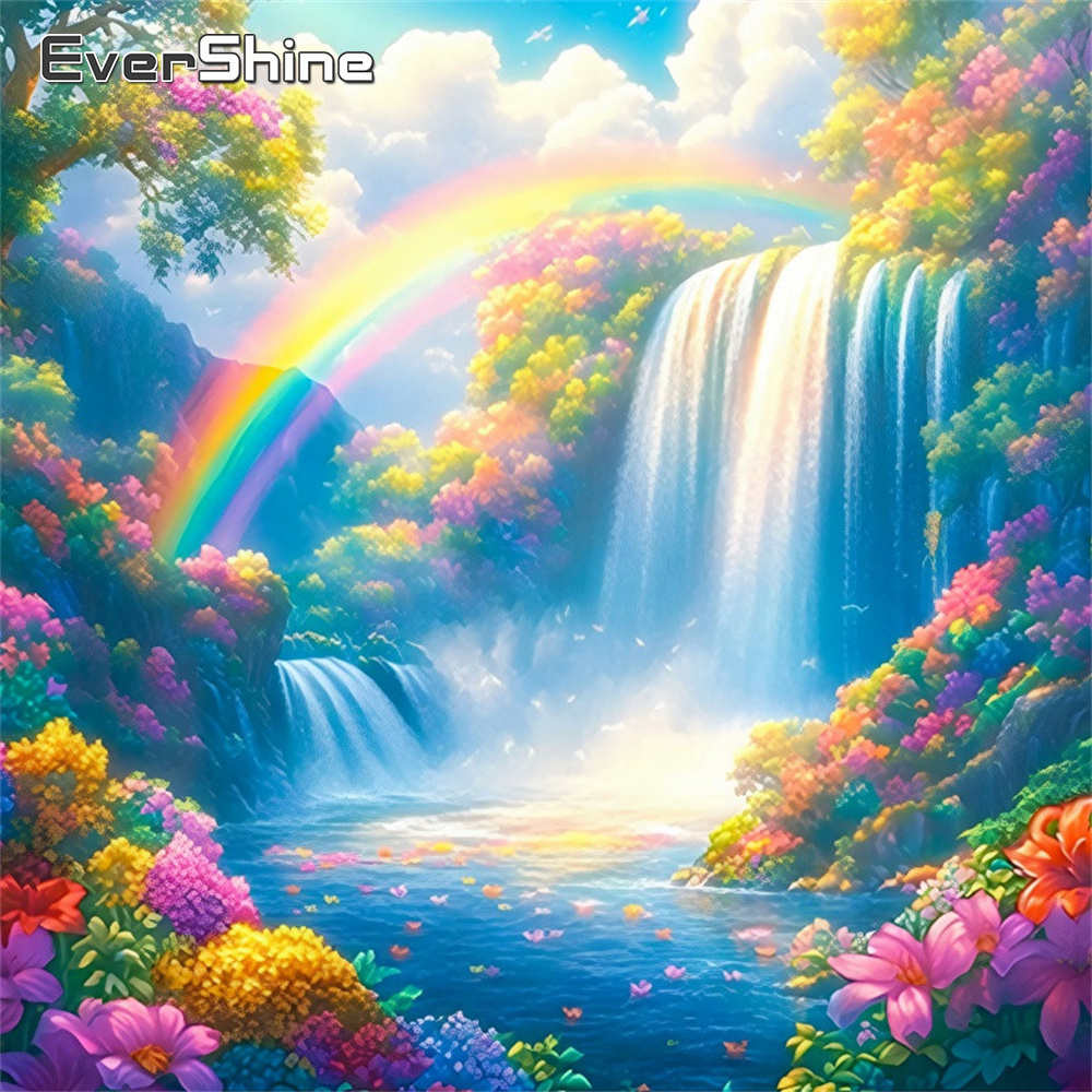 Photo Mosaic Print - Алмазная вышивка EverShine: Пейзаж с водопадом,