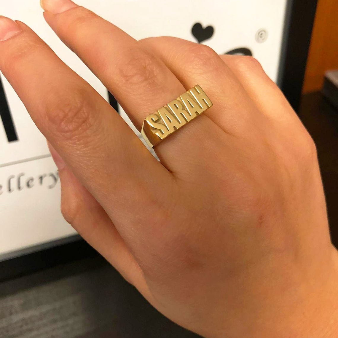 Initial Ring Custom - Золотые готические кольца на заказ для