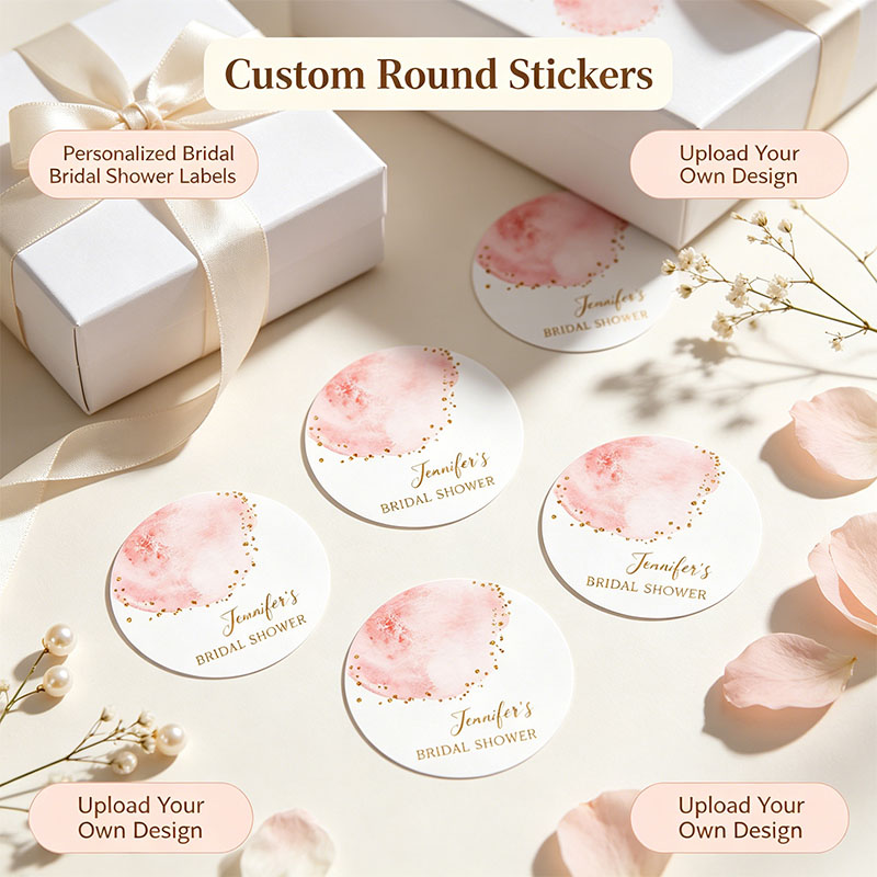 Personalized Name Box - Наклейки-конфетти круглой формы, розово-золотистые, с индивидуальной