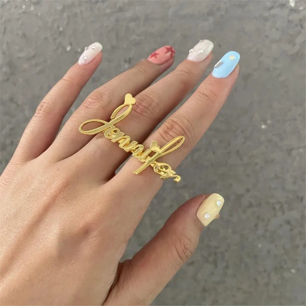 Initial Ring Custom - Персонализированное кольцо на два пальца LeeChee